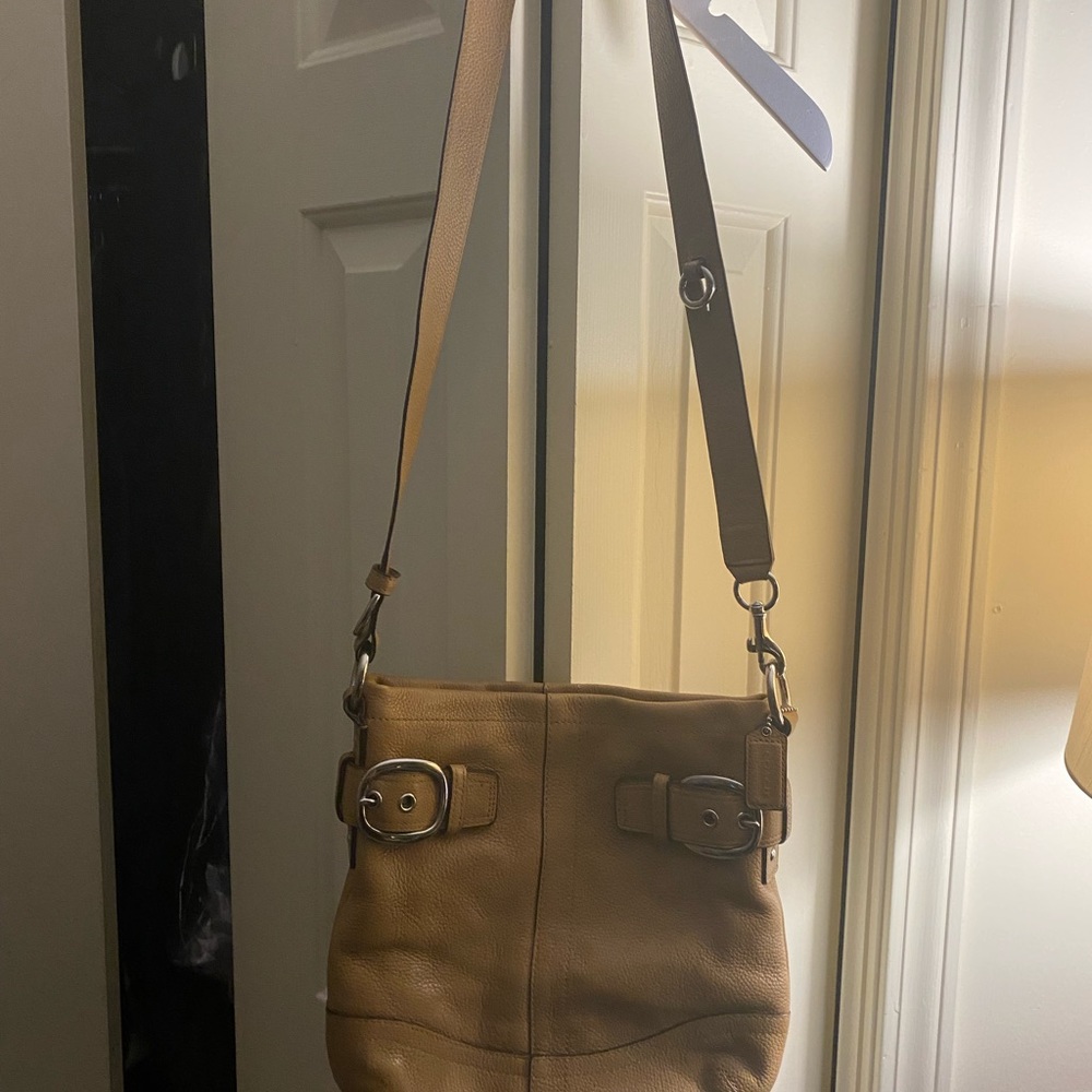 Coach Carmel Leather Zipper Duffle Crossbody Bag Vintage - Picture 7 of 12